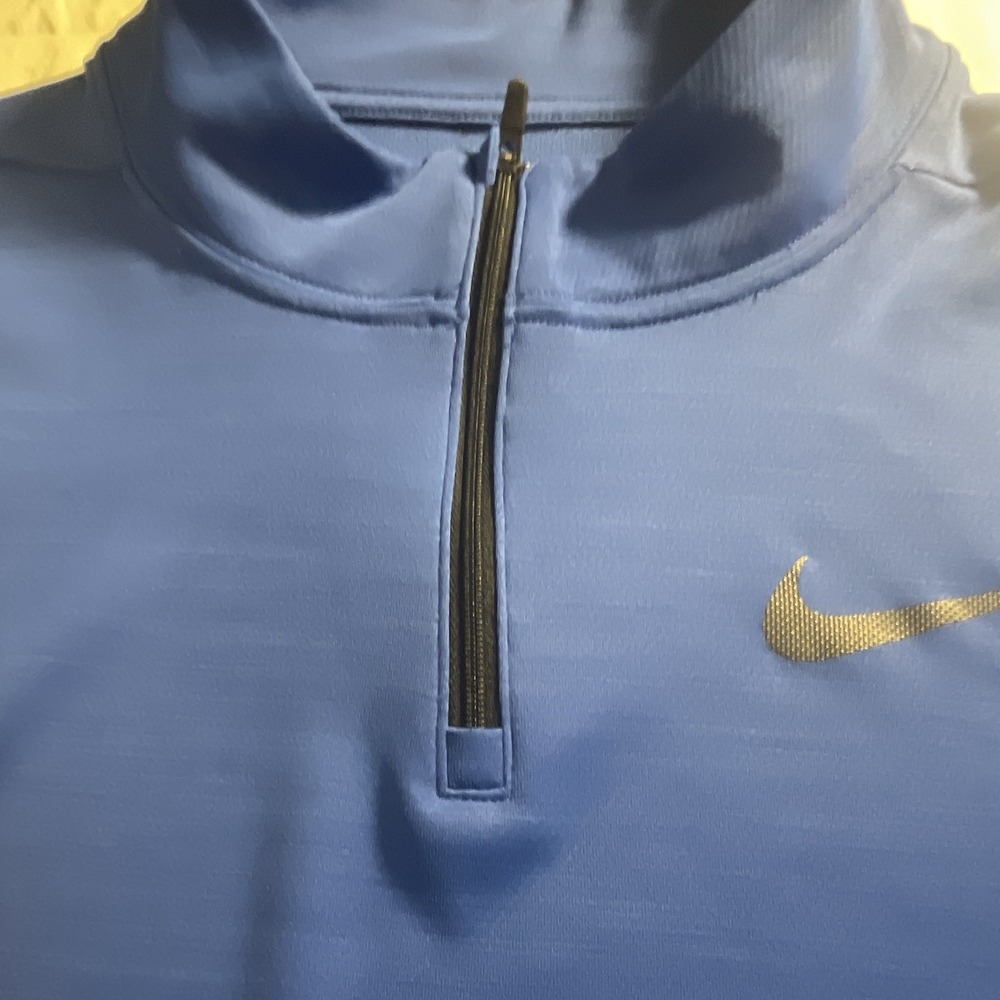 Nike Dri-FIT Men's Athletic Fit Blue 1/4 Zip Mock Neck Pullover Size S - Picture 4 of 10